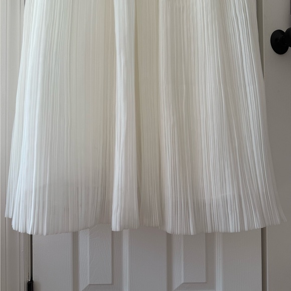 Aje Sculptura Expressive Ruffle Detailed Pleated Organza Maxi Dress White Bridal - Picture 5 of 16